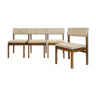 Suite de quatre chaises en bois et draps de laine par Willy Guhl, 1959