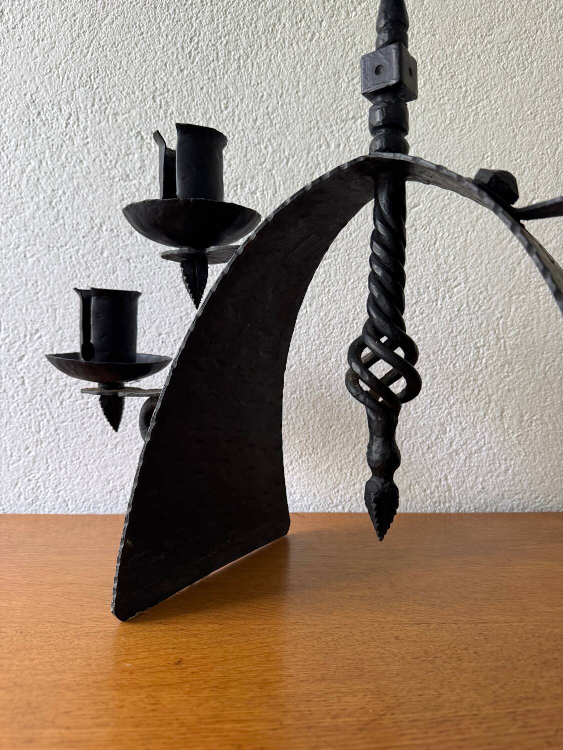 Brutalist wrought iron chandelier from the 60s