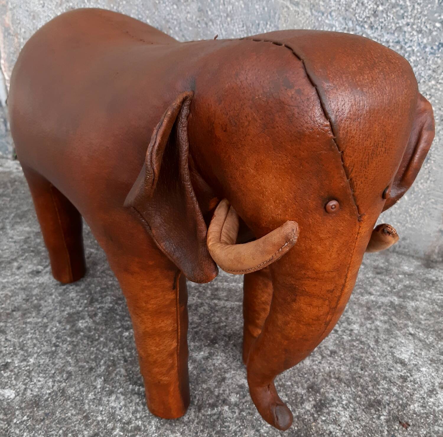 Leather footstool, Dimitri Omersa, 1950s