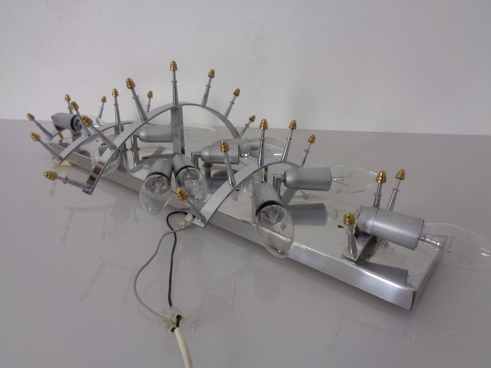 Large crystal glass flush mount from Kinkeldey, Germany, 1970s.