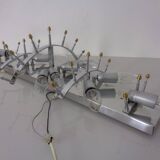 Large crystal glass flush mount from Kinkeldey, Germany, 1970s.