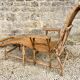 Chaise longue en rotin ancienne 20e siècle