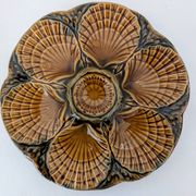 Set of 6 Sarreguemines oyster plates