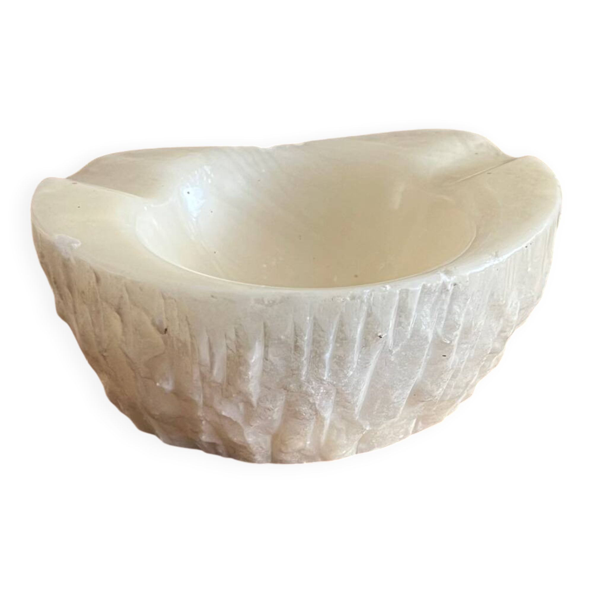 Vintage 1970s alabaster stone ashtray