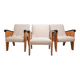 Vintage A-frame wooden armchairs, Czech design, 1950s, set of 3