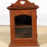 Wall display case - old art deco clock box in burmese teak