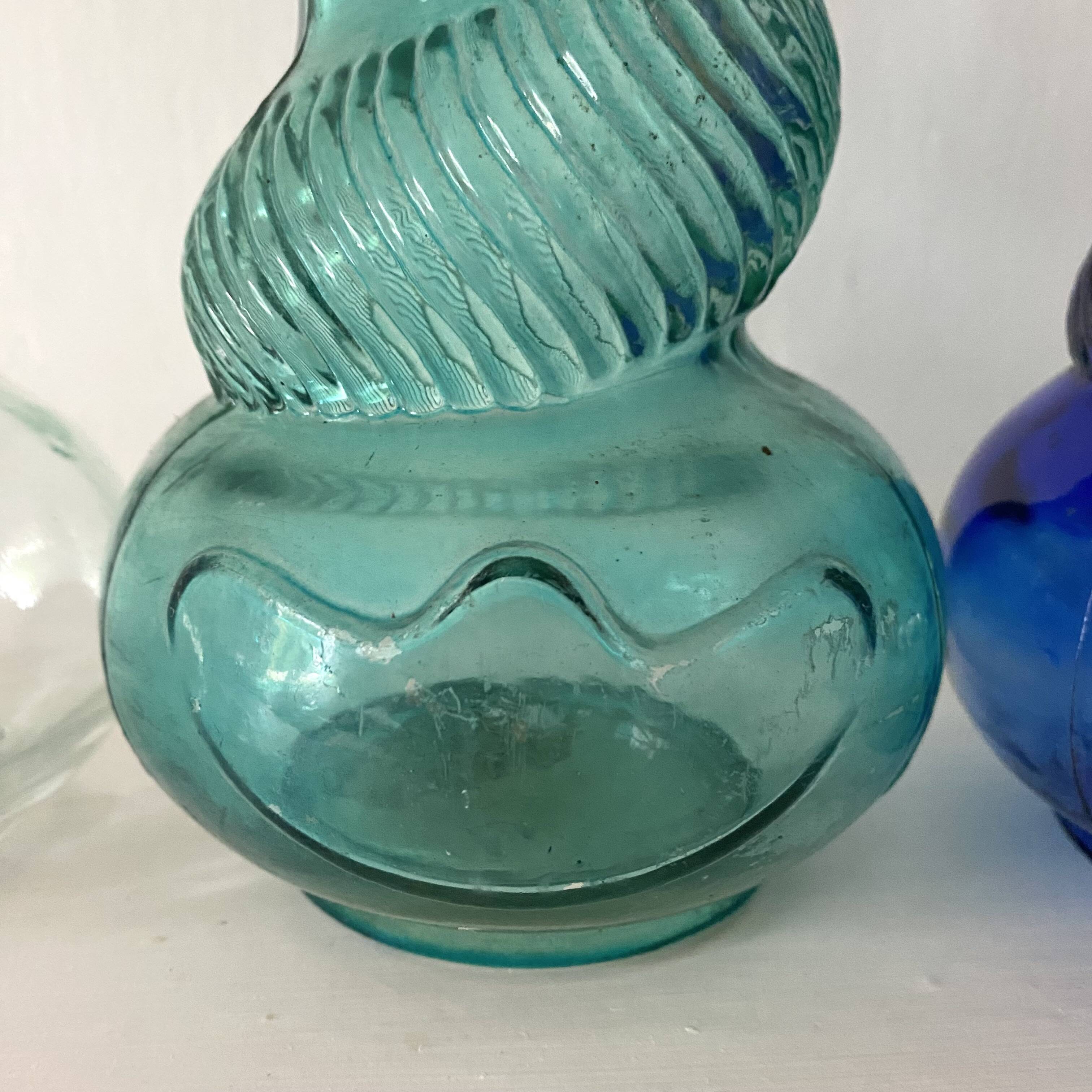 Vintage twisted Italian Empoli bottles