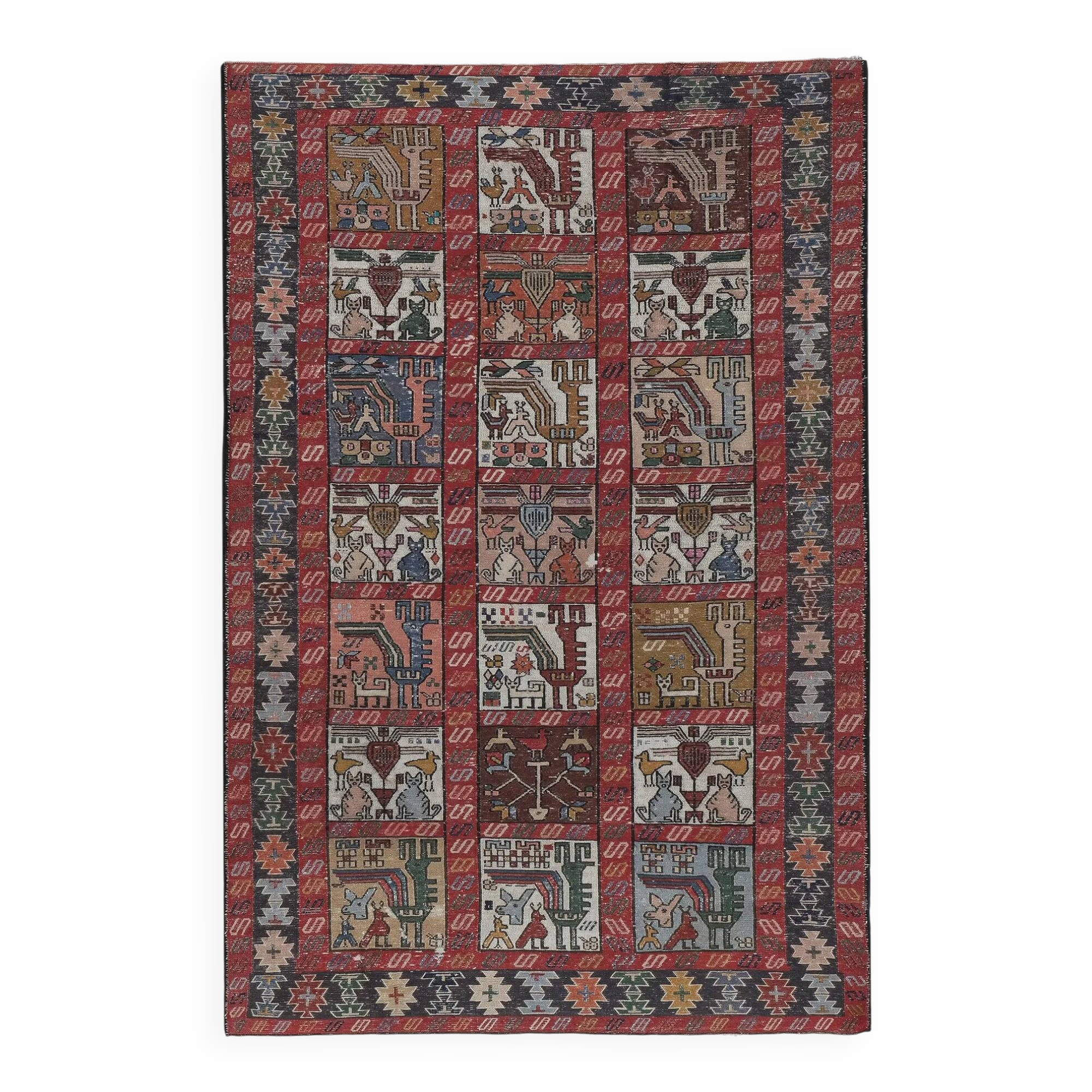 Tapis turc vintage fait main 120x185 cm