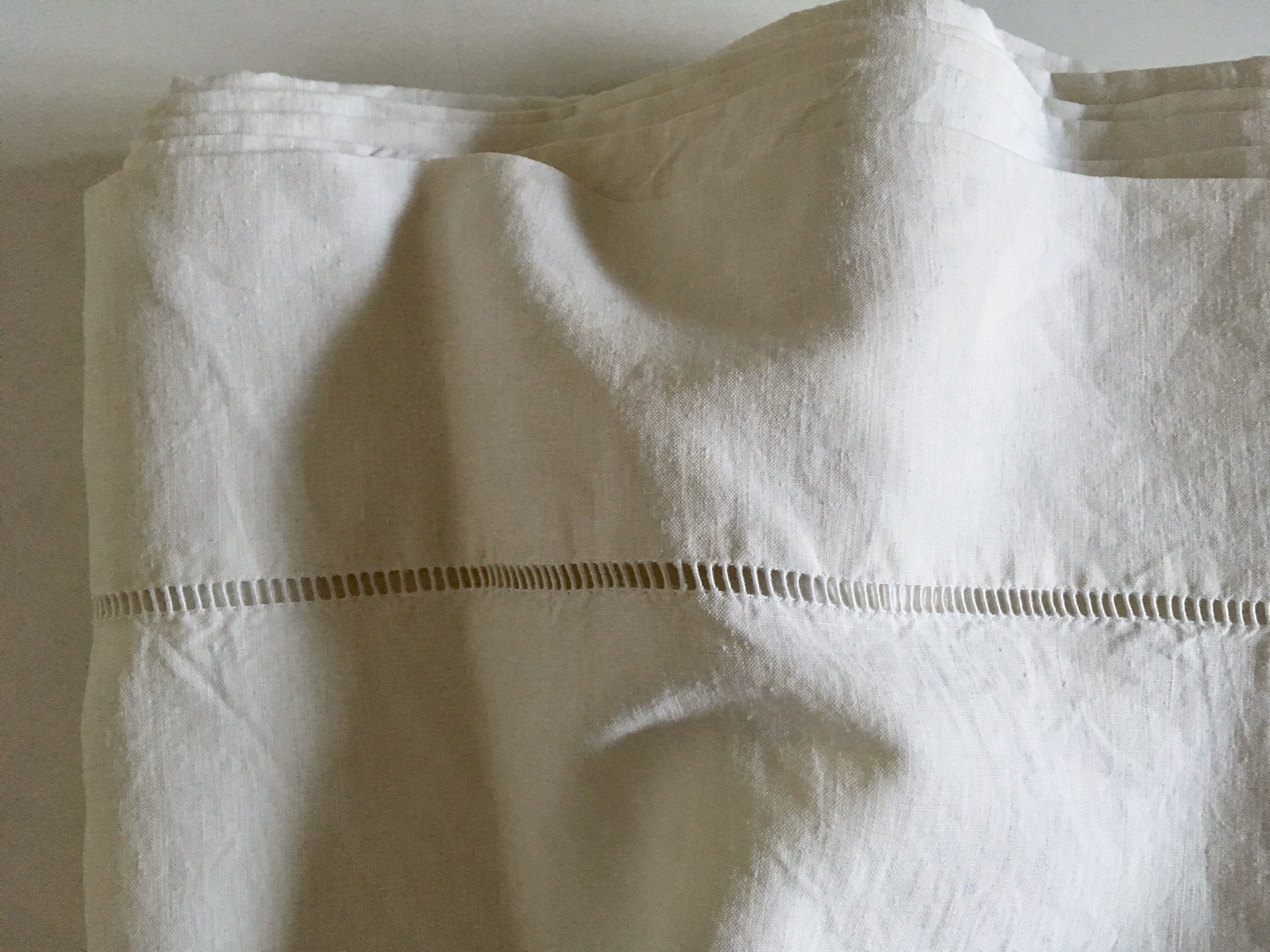 Linen old days embroidered linen sheet