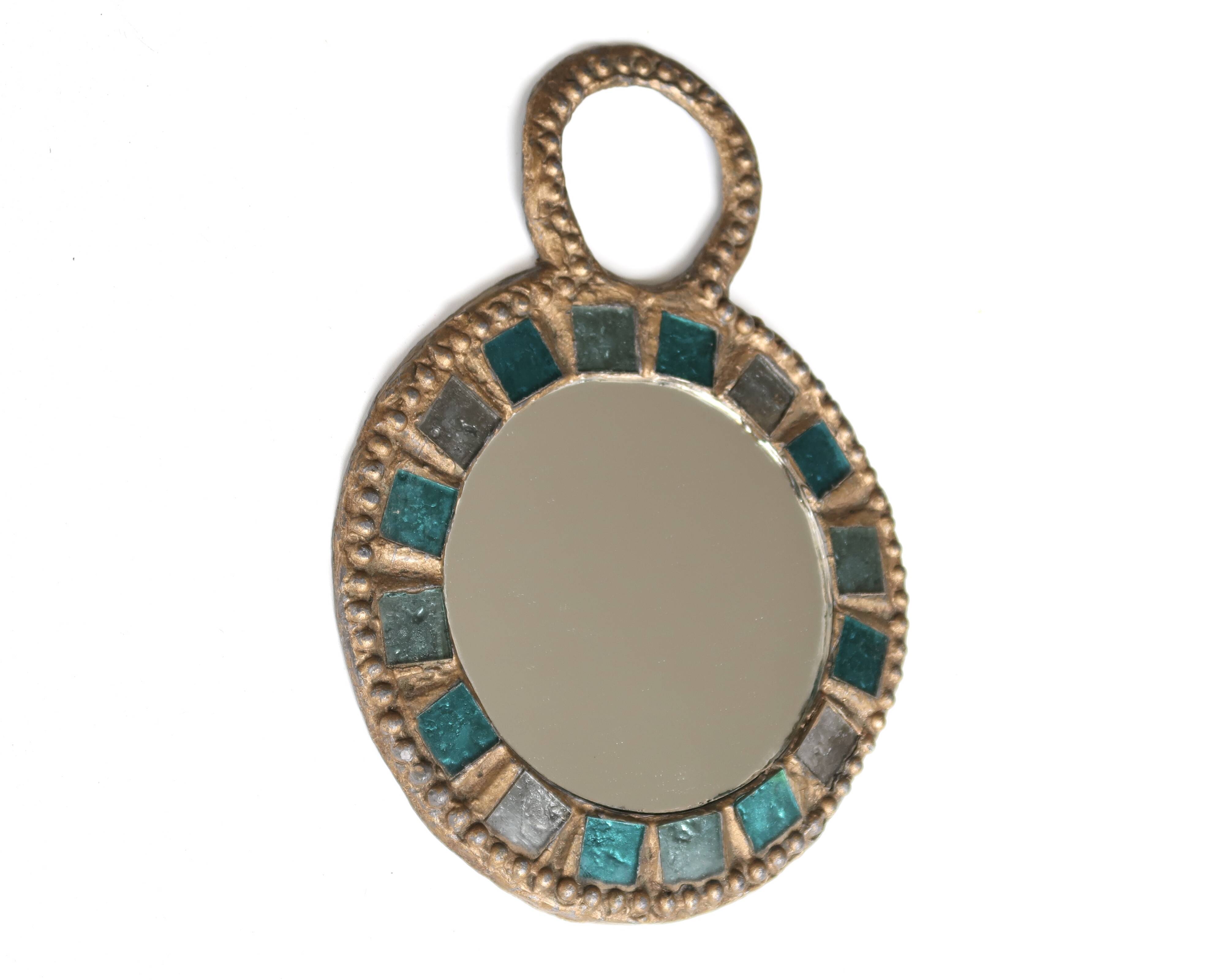 Lead and blue glass mirror by Irena Jaworska, 1960s