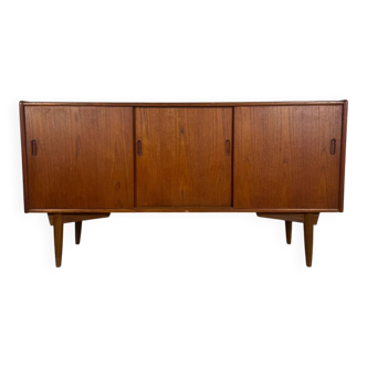 Buffet en teck avec portes coulissantes – design scandinave vintage