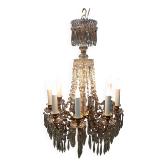 Lustre cristaux maison Portieux napoléon 3