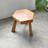 Flower coffee table set with elm tripod stools