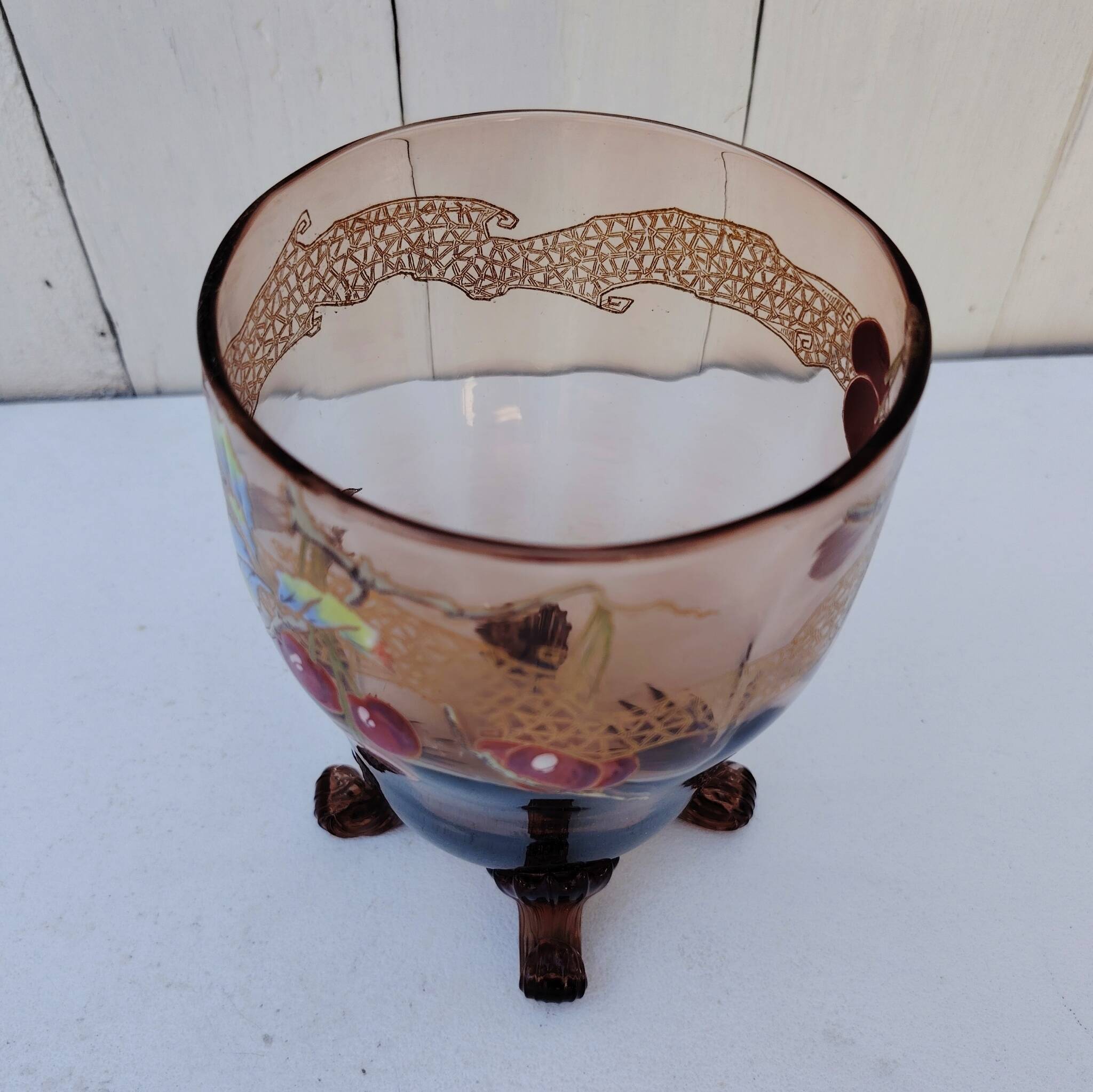 Cerise service with Legras brandy, Art Nouveau, Montjoye