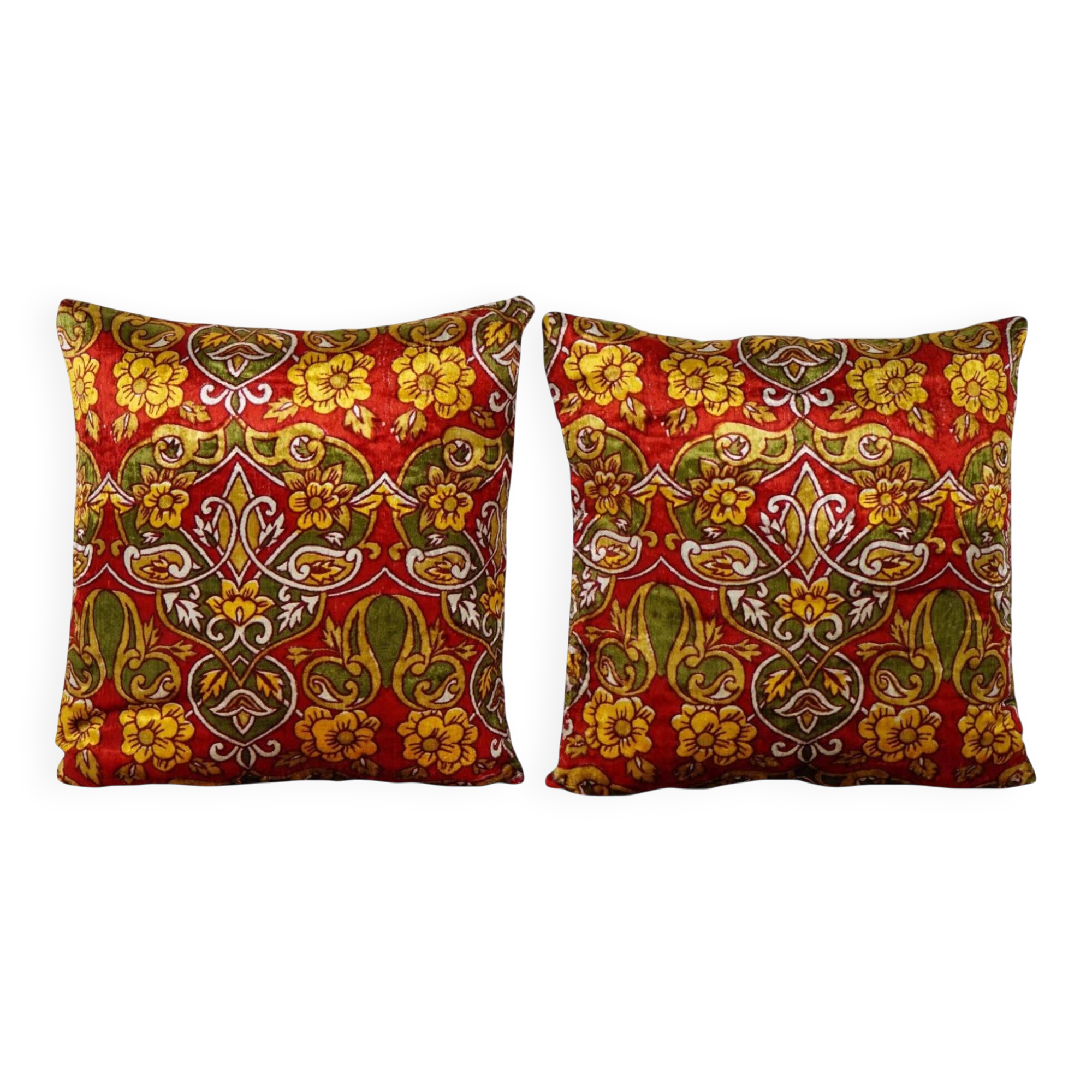 Set of 2 vintage velvet cushion covers 53x56 cm
