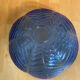 Set of 3 Cobalt Blue Moulded Glass Bowls in Flower Petal Shape Vintage