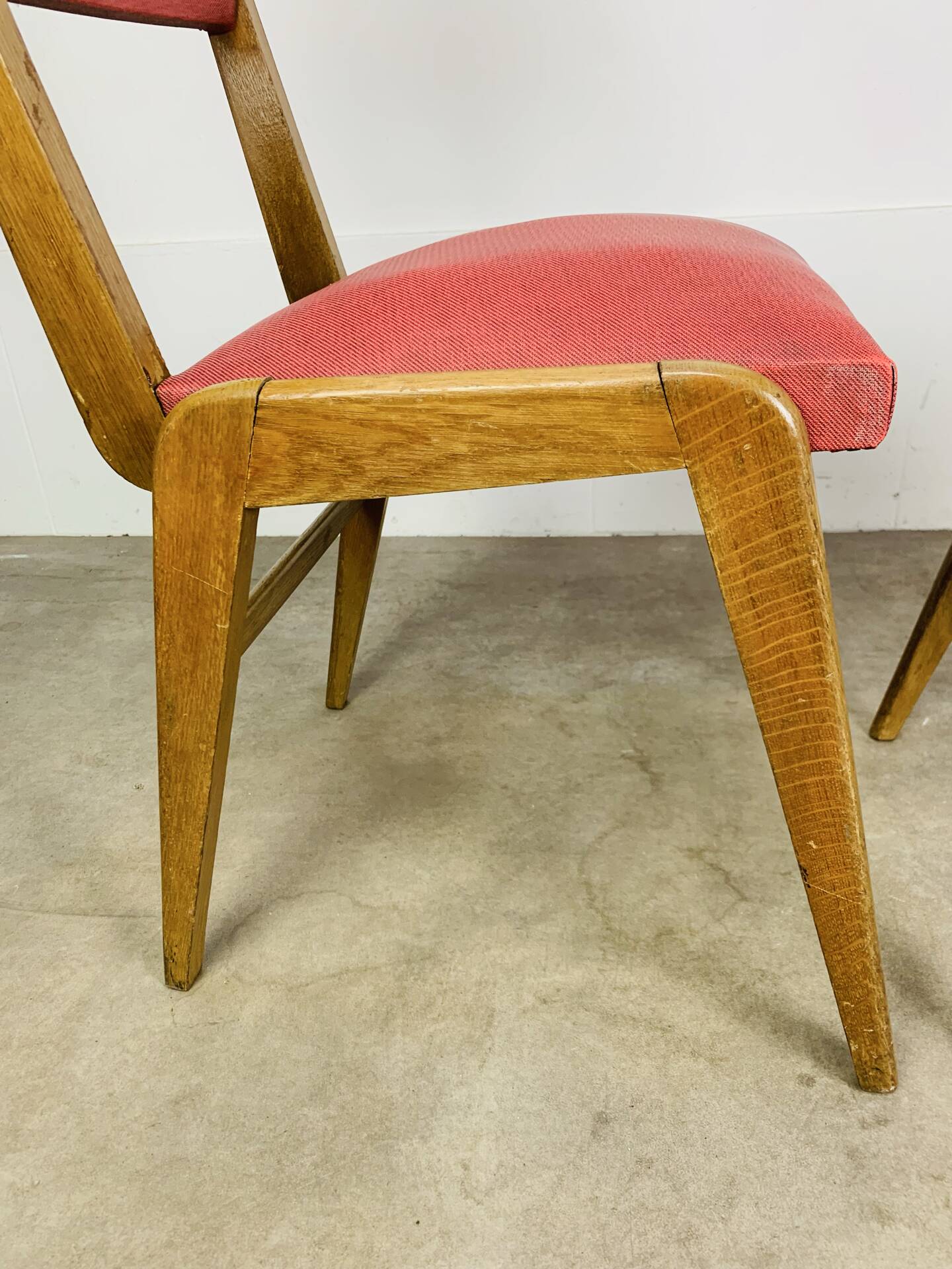 Pair of 50's style reconstruction chairs, wood
