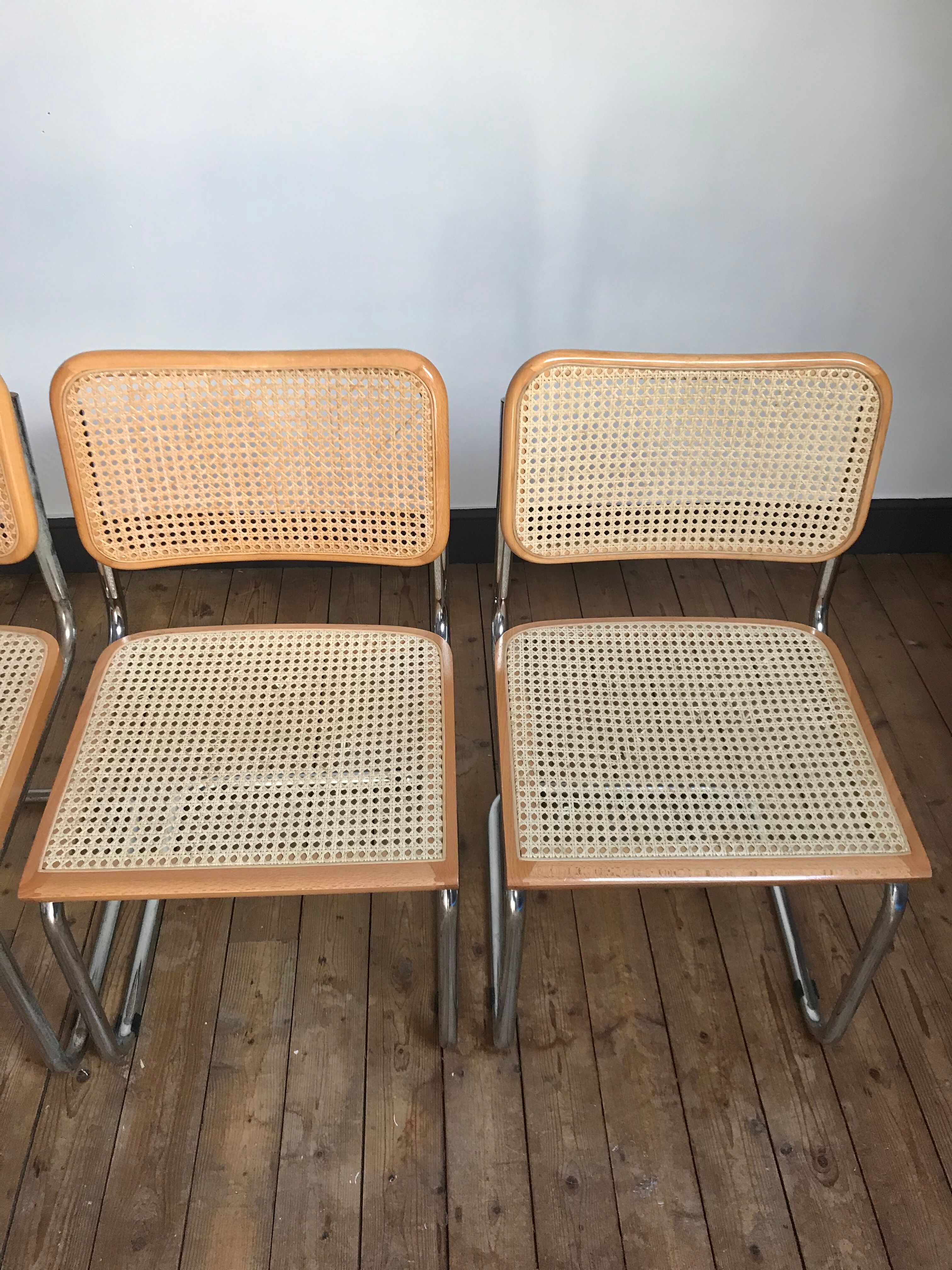4 chairs cesca b32 by Marcel Breuer