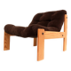 Vintage Brutalist 70s armchair with brown upholstery