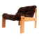 Vintage Brutalist 70s armchair with brown upholstery
