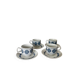 Set of 4 Spanish Pontesa porcelain cups and saucers