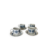 Ensemble de 4 tasses et soucoupes en porcelaine espagnole Pontesa