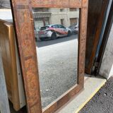 Beveled mirror wooden frame