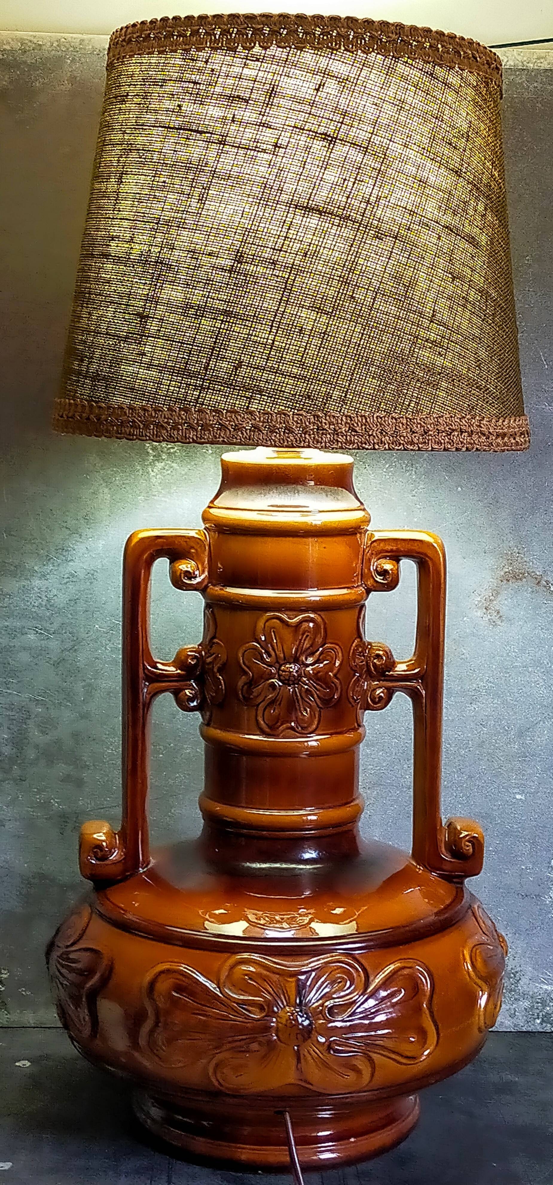 West germany ceramic floor lamp 70s