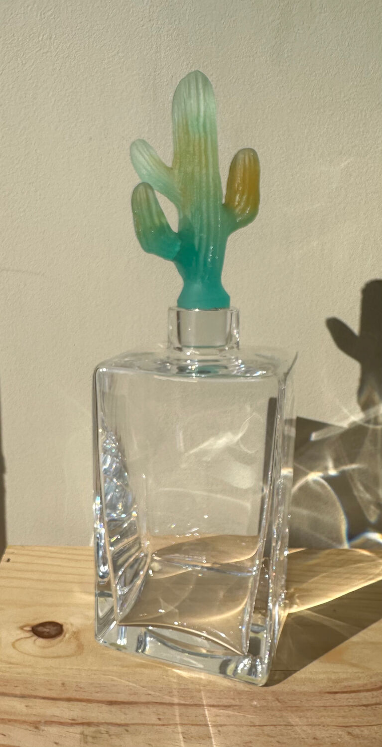 Daum cactus Hilton Mc Connico crystal whiskey decanter