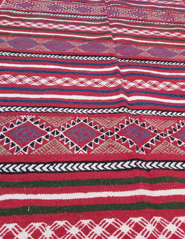 Tapis rouge traditionnel fait main 100x190cm