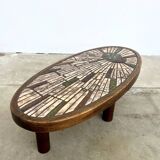 Vallauris oval ceramic coffee table