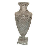Cristallerie saint louis - baluster vase on pedestal in diamond-cut crystal sign