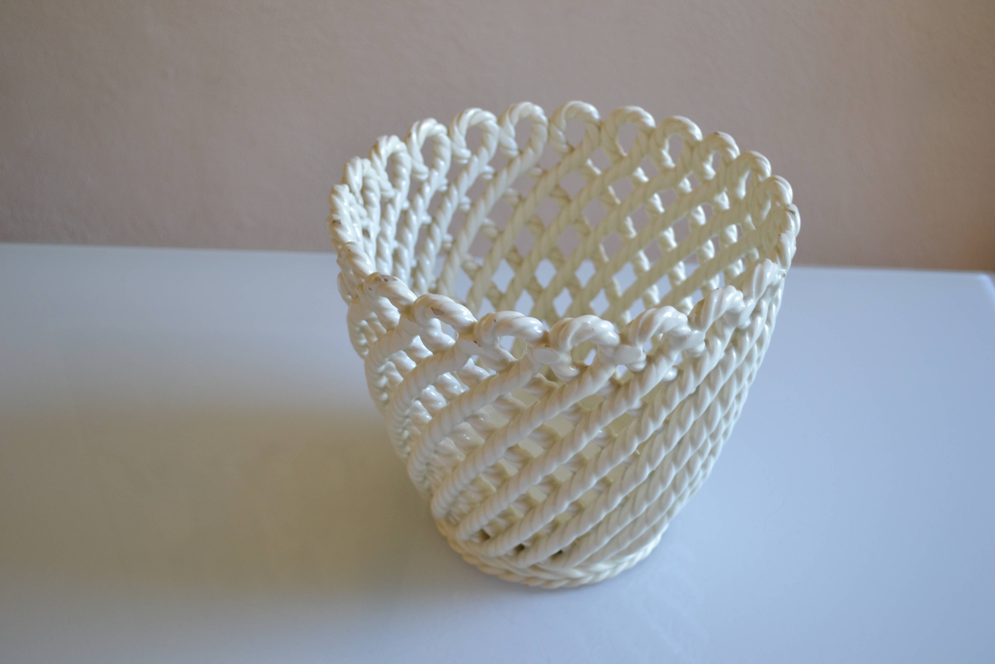 Woven ceramic cache-pot DLG Emile Tessier Pichon Uzès
