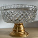 Vintage crystal and brass footed bowl