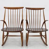Chaise à bascule Illum Wikkelso Gyngestol No. 3 des années 1960 pour Niels Eilersen, 2 articles disponibles