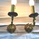 Paire d'appliques 1 lumière en bronze style Louis XV