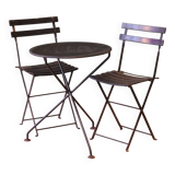 Vintage dark green metal bistro set