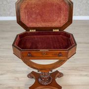 Victorian Mahogany Wood and Veneer Sewing Table, 1850s