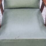 Pair of vintage Scandinavian style armchairs with moleskine compass legs from the 1950s