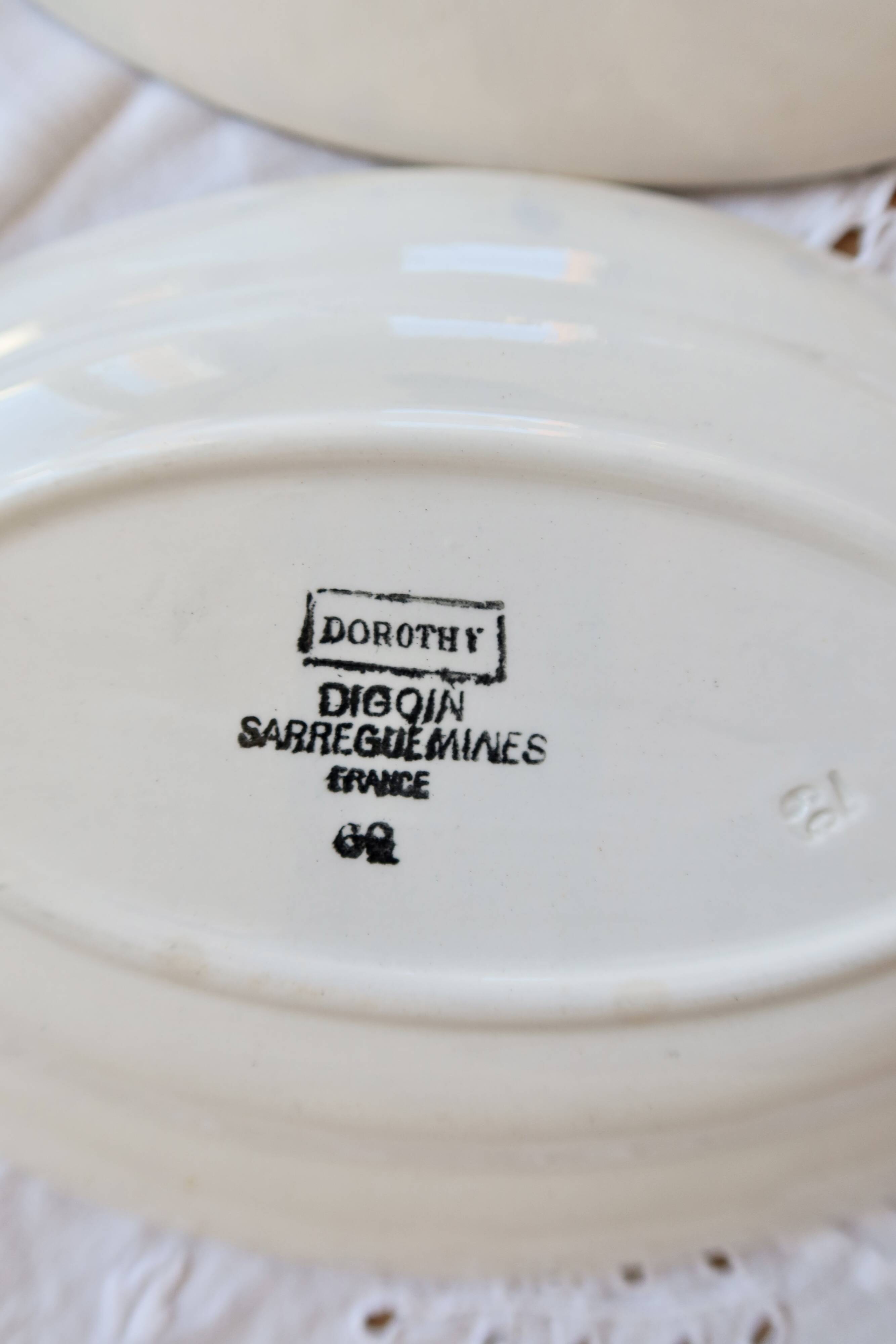 Raviers vintage faïence Sarreguemines Digoin modèle Dorothy