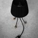 Small modern Polish table lamp from the mid-century with a black shade, 1960s.