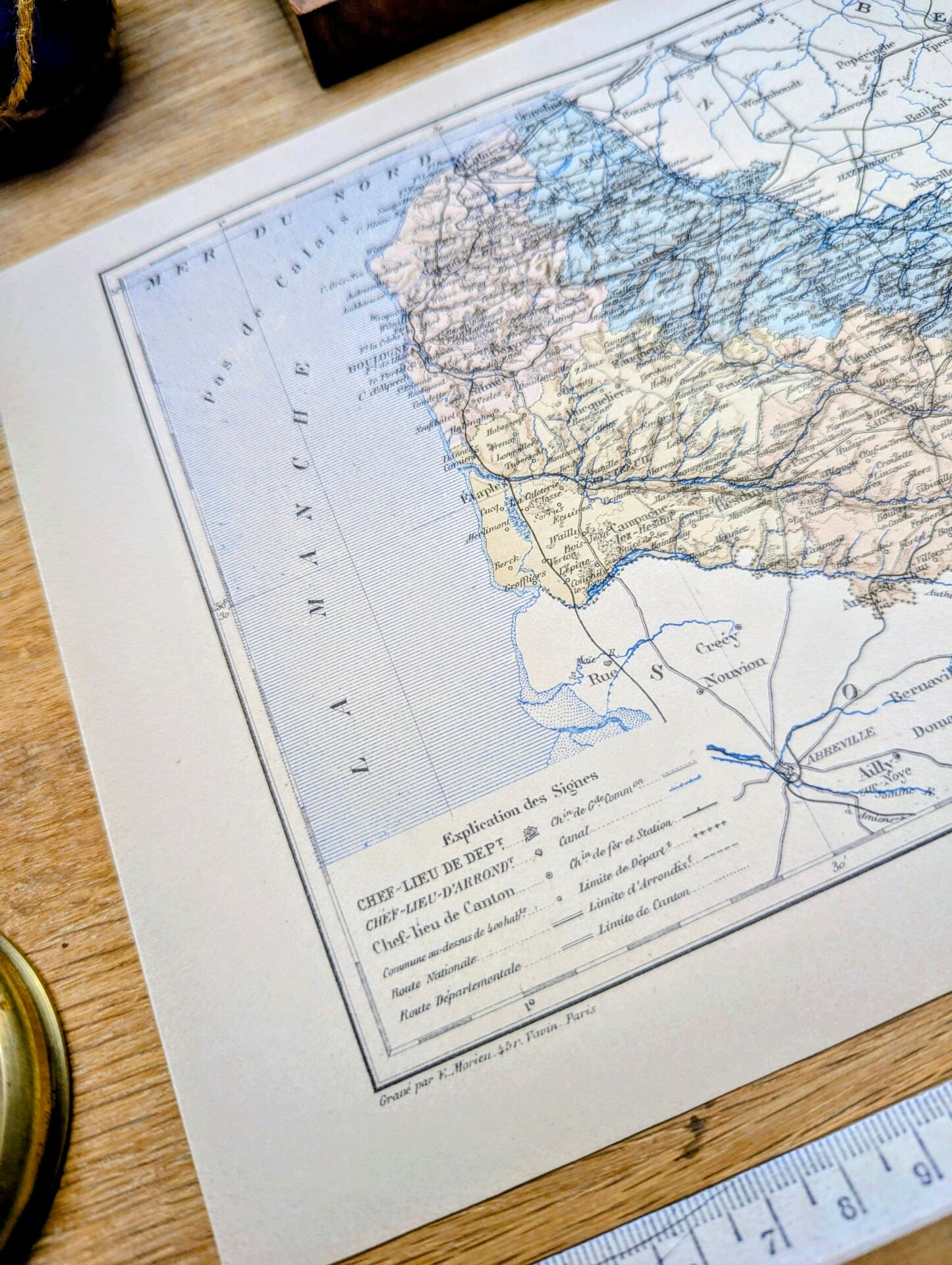 Carte du Pas-de-Calais, imprimée en 1889.