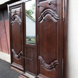 Large wooden coat rack 2 doors antique