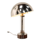 Lampe de table moderne en nickel attribuée à Jacques Adnet, années 1940.