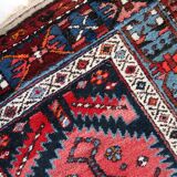 Antique Persian Handmade Hamadan Runner Rug, 3.4' x 7.7' (106cm x 237cm), 1920s