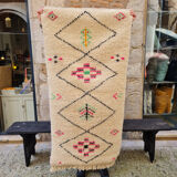 Berber wool carpet colorful pattern 78x154 cm