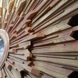 Monumental sun mirror in gilded oak 160 cm