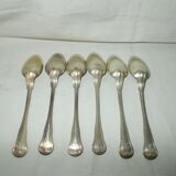 Set of 6 small silver metal spoons