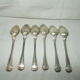 Set of 6 small silver metal spoons