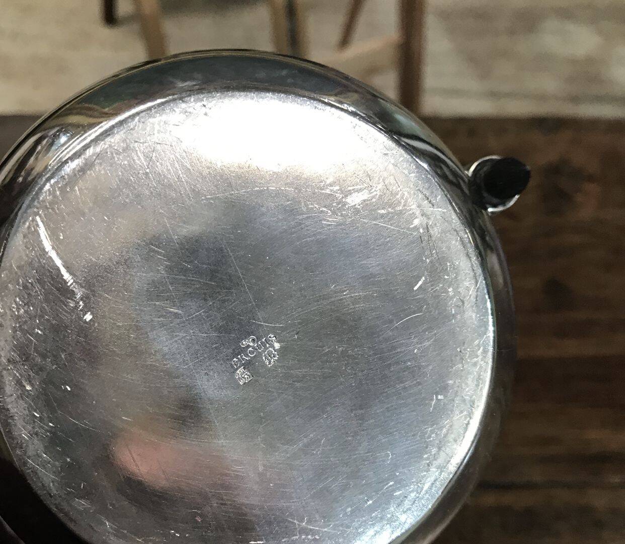 Silver-plated metal jug, Ercuis.